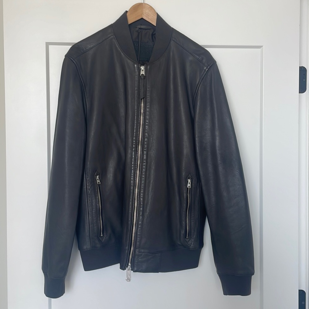 NWT Men’s All Saints Niko Bomber Size XL Color: Slate Grey. Make me an Offer.